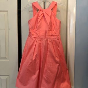 Salmon A line Bridesmaid dress by Davids Bridal